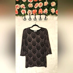 Mandy Evans Holiday Sparkle and Drape Metallic Blouse